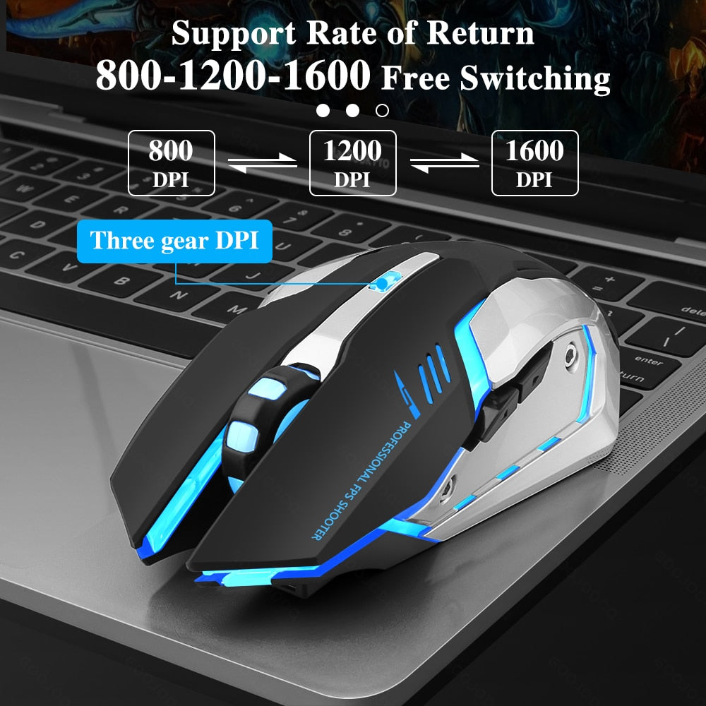 Rechargeable Gaming Mouse - 2.4G Wireless Bluetooth Mouse with Mute Function and Ergonomic Design - Gamers' Paradise